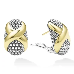 Shop Two-Tone X Omega Clip Earrings Two-Tone