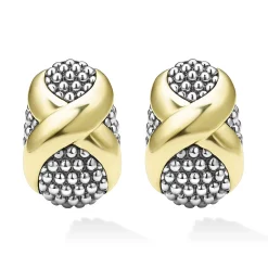 Shop Two-Tone X Omega Clip Earrings Two-Tone