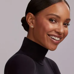 New Two-Tone X Stud Earrings Stud Earrings