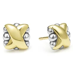 Cheap Two-Tone X Stud Earrings Two-Tone
