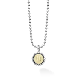 Flash Sale U Initial Charm Necklace Two-Tone
