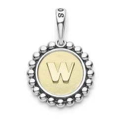 Flash Sale W Initial Charm Two-Tone