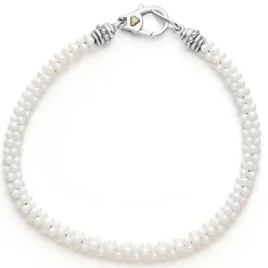 New White Ceramic Caviar Bracelet Gift Set Two-Tone