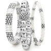 Discount White Ceramic Caviar Bracelet Gift Set Silver