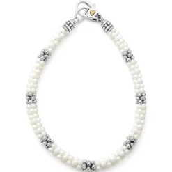 Discount White Ceramic Caviar Bracelet Gift Set Silver