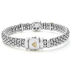 Sale White Topaz Caviar Bracelet | 9Mm Two-Tone