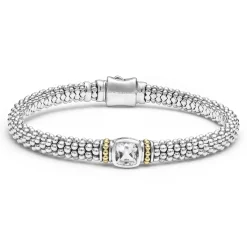 Discount White Topaz Caviar Bracelet | 6Mm Gemstones