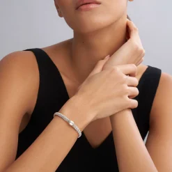 Discount White Topaz Caviar Bracelet | 6Mm Gemstones