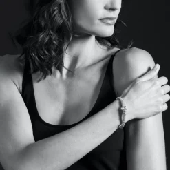 Outlet White Topaz Caviar Bracelet | 6Mm Gemstones