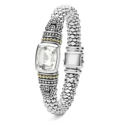 Clearance White Topaz Caviar Bracelet | 9Mm Two-Tone