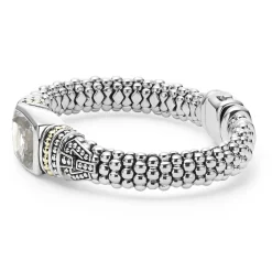 Clearance White Topaz Caviar Bracelet | 9Mm Two-Tone