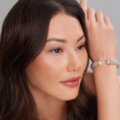 Flash Sale White Topaz Cuff Bracelet | 12Mm Cuffs