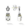 Discount White Topaz Drop Earrings Two-Tone