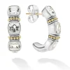 Outlet White Topaz Hoop Earrings Two-Tone