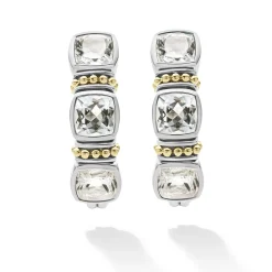Outlet White Topaz Hoop Earrings Two-Tone