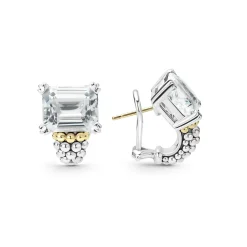 Shop White Topaz Huggie Earring Caviar Earrings