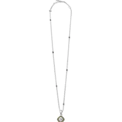 Fashion White Topaz Pendant Necklace Two-Tone