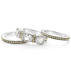 Outlet White Topaz Stacking Rings Gemstones