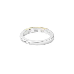 Cheap White Topaz Stacking Ring Two-Tone
