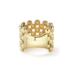 Clearance Wide Beaded 18K Gold Ring Gold