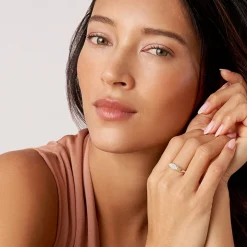 Clearance X Diamond Caviar Stacking Ring Two-Tone