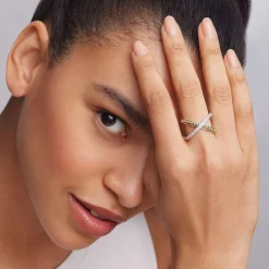 Discount X Diamond Ring Two-Tone