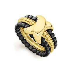 Best X Stacking Ring Set Gold