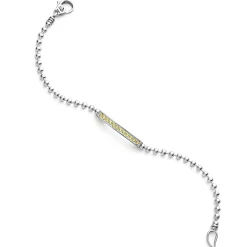 Fashion Yellow Sapphire Beaded Bracelet Silver