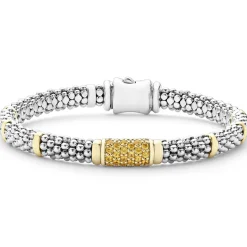Hot Yellow Sapphire Caviar Bracelet | 6Mm Gemstones