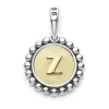 Fashion Z Initial Charm Two-Tone